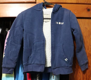 Lucky Brand Sherpa Lined Jacket Full Zip Navy Youth Small 7/8 - Picture 1 of 7