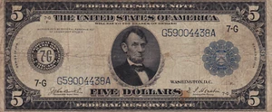 1914 $5 Federal Reserve Note | Chicago | Fr. 870 👌 - Picture 1 of 3