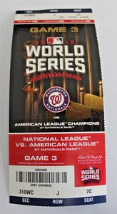 Washington Nationals 2016 World Series Game 3 Ticket - Bild 1 von 1