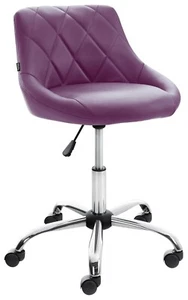 Arbeitshocker Kunstleder lila Bürostuhl Drehstuhl Drehhocker modern design NEU - Bild 1 von 7