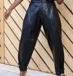 The Kemist DAHLIA DELHI FAUX LEATHER PANTS IN BLACK New - Picture 1 of 5