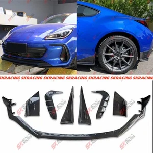 Carbon Fiber Front Bumper Lip Side Skirt BodyKit Cover Trim For Subaru BRZ 22-25 - Picture 1 of 28