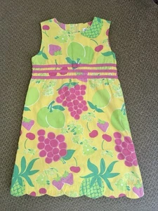 Vintage Lilly Pulitzer Fruit Punch Dress White Label Size 6x - Picture 1 of 9