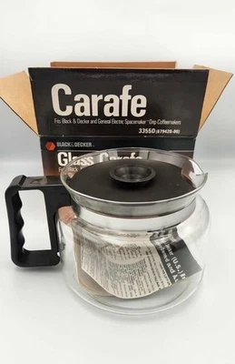 Nuevo de Lote Antiguo Jarra de Vidrio Black & Decker/GE ~ Olla de Repuesto ~ Cafetera de Goteo Espaciadora Foto 1 de 3