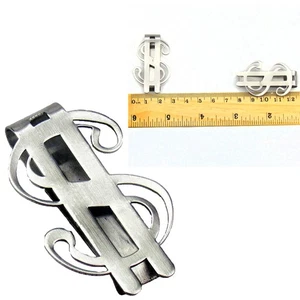 1 Stück Edelstahl Geld Brieftasche Clips Dollarzeichen Form Banknotenclips Metall - Bild 1 von 12