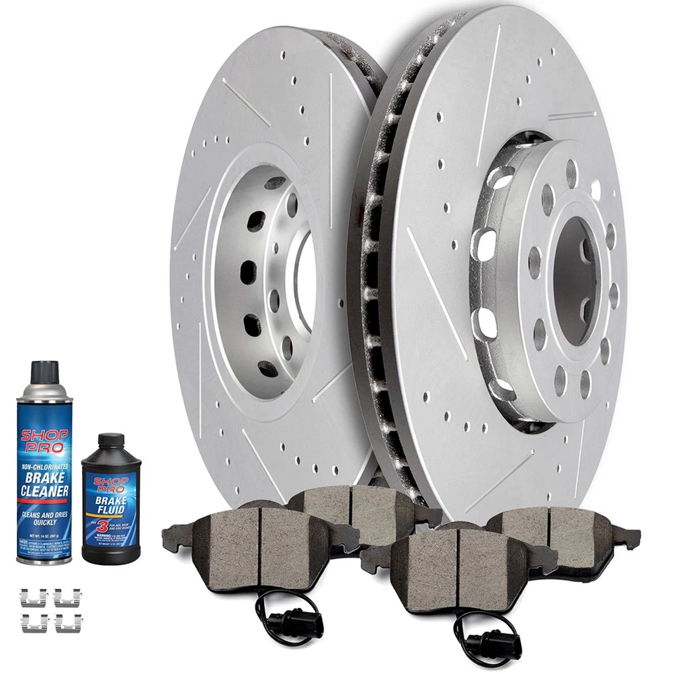 Front 288mm Brake Rotors + Ceramic Pads for 1998 200 2001 Audi A6 2WD Quattro Foto 1 de 4