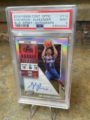 2018 Optic Contenders Rookie Ticket Auto Shai Gilgeous-Alexander  #114 Psa 9 MVP - Image 1 of 3