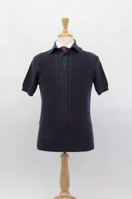 全新带标签 $1650 Brunello Cucinelli 男式短袖 Polo 毛衣带缝线设计 A258 — 第 1/4 张图片