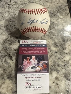 JSA COA JIM CATFISH HUNTER Signed Autographed Baseball Official Ball HOF - Image 1 of 4