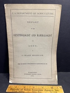 1893 ORNITHOLOGE & SÄUGERFORSCHER C. Hart Merriam, Abt. der Landwirtschaft mit Karte - Bild 1 von 8