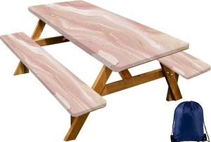 Picnic Table Cover with Bench Covers Elastic Edges, Waterproof Camping Fitted... - Bild 1 von 9