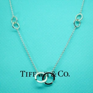 Rare Tiffany Interlocking Station Necklace/24-5328 - Picture 1 of 10