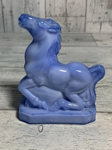 Boyd blaue Marmorschlacke Glas Joey das Pferd Figur gemarkt B - Bild 1 von 8