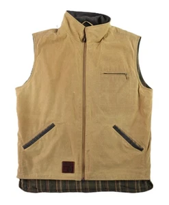 Outback Trading Company Men’s M Flannel Lined Oilskin Waxed Hunting Outdoor Vest - Picture 1 of 8