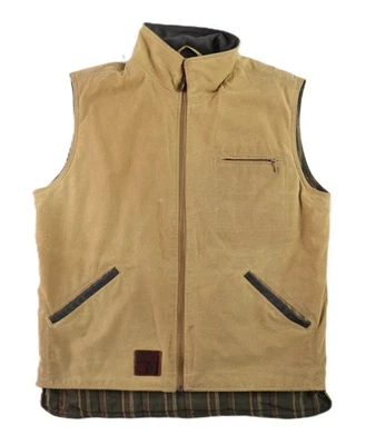 Outback Trading Company Men’s M Flannel Lined Oilskin Waxed Hunting Outdoor Vest - Image 1 of 4