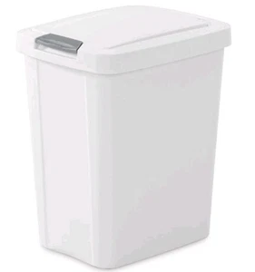 Sterilite 7.5 Gallon TouchTop Wastebasket Trash Can with Latch, 4 Pack, White - Picture 1 of 3