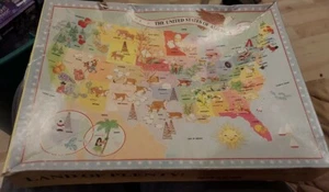 Vtg Springbok Jigsaw Puzzle Land of Plenty! United States Map 100 Pc Complete - Picture 1 of 1