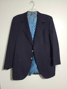 David of Miami Beach Blazer Louis Roth Clothes  Dark Blue Jacket Vintage SZ 44L