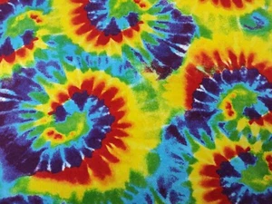 2 Yds + 32 In Tie Dye Red Yellow Purple Hippie Cotton Flannel Fabric JoAnn - Picture 1 of 5
