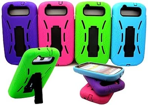 Für Samsung Galaxy S3 Standhülle 2 Layer i9300 i535 l710 t999 i747 grün blau - Bild 1 von 2