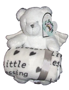 NEU Manhattan Kids Little Blessing Bear Plüsch Stofftier Decke 2 Stück Set - Bild 1 von 2