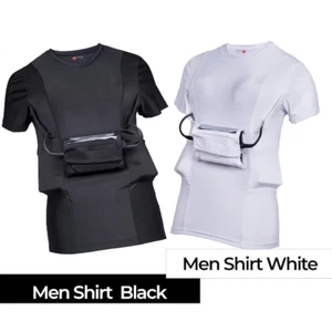 LVAD HeartWare 3 Shirt for Men LVAD Clothing Medical T-Shirt with Battery Pocket - Picture 1 of 10