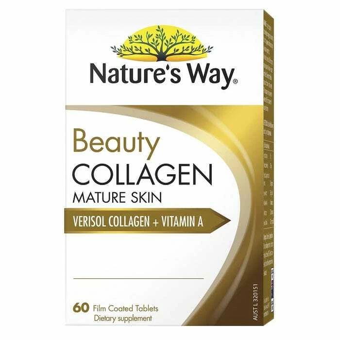 Tabletas Nature's Way Beauty colágeno para piel madura años 60 verisol colágeno + vitamina A Foto 1 de 1