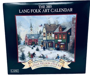 2005 LANG FOLK ART CALENDAR Paintings of Linda Nelson Stocks 23rd Edition - Picture 1 of 10