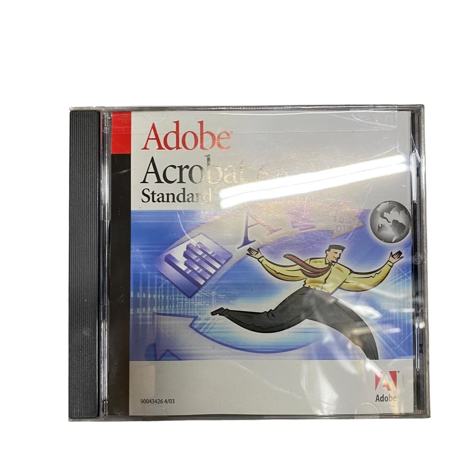 Adobe Acrobat 6.0 Standard 90046061 Full Retail SEALED CD w/ Serial Number - Image 1 of 3