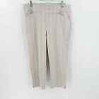 Chico's Tan Striped Perfect Stretch High Rise Pull-On Capri Pants Size Large