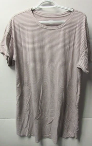 Sonoma Short Night Gown Sleepwear Brown Stripe Short Sleeve - Picture 1 of 3