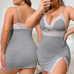 Sexy-Lingerie Women Cotton Babydoll Night Dress Lace Nightwear Pajamas Set US - Picture 1 of 19