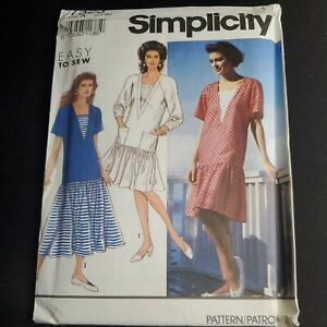 Vintage Simplicity Dropped Waist Deep V Neck Dress Pattern #7323 UC