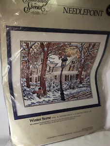 Vtg 1987 Candamar WINTER SCENE Needlepoint Kit Everything Included NOS Opened - Picture 1 of 4