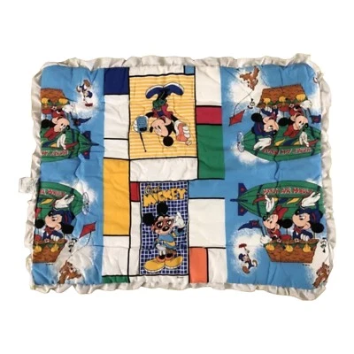 Manta acolchada bebé Mickey Mouse vintage años 90 Disney 35x45 "Cool Mickey" Foto 1 de 4