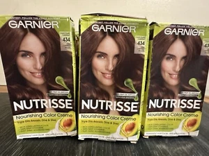 Garnier Nutrisse Nourishing Color Creme Chocolate Chestnut 434 3 Boxes Per Order - Picture 1 of 4