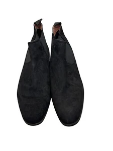 H&M Mens Black Suede Chelsea Ankle Boots 44 Size 11 - Picture 1 of 6
