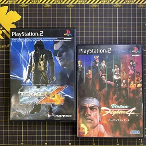 Lot 2 Tekken 4 Virtua Fighter 4 PlayStation 2 PS2 NTSC-J Japan Complete CIB - Picture 1 of 5