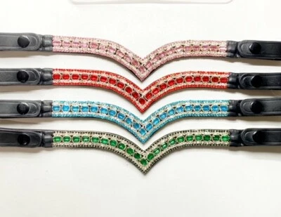V Shaped Crystal Browband  Equestrian Browband Bling Browband Size Pony to Xfull - image 1 of 4