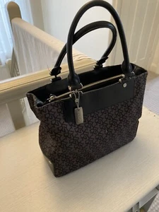 DKNY Top Handled Bag. Brown with Black trimmings. Used but a nice example - Picture 1 of 6