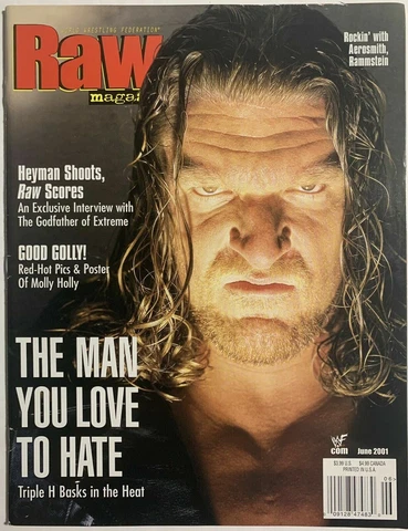 WWF HHH Triple H Raw Wrestling Magazine June 2001 wwe * No Poster Cover