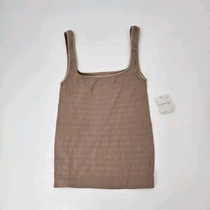 Free People CAMI TANK Square One Seamless NUDE CROPPED SLEEVELESS - NEW - Picture 1 of 11