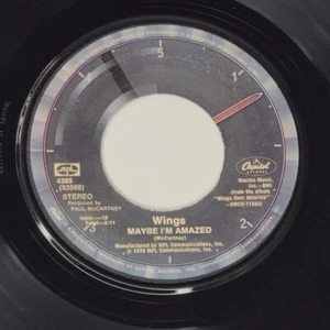 Wings Maybe I'm Amazed / Soily 45 RPM 7" Vinyl 1977 Capitol Paul McCartney - Picture 1 of 5