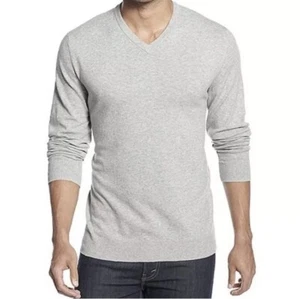 Suéter Alfani Para Hombres Gris Jaspeado Talla Pequeña Pullover Cuello en V Sólido $60 - Imagen 1 de 1