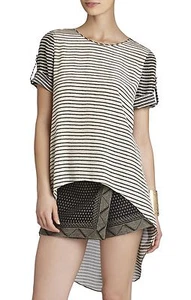 NEW BCBG MAX AZRIA BLACK COMBO CATERINA SPLIT-BACK TOP FEV1S197/AB350 SIZE S - Picture 1 of 3