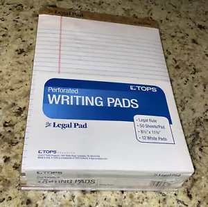 TOPS Legal Rule Writing Pads, 8-1/2" x 11-3/4", White. 50 Sheets, 12 Pack - Picture 1 of 1