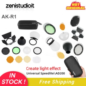 US 2Sets Godox AK-R1 Barn Door Honeycomb Diffuser Kits for AD100Pro AD200 V1 - Picture 1 of 12