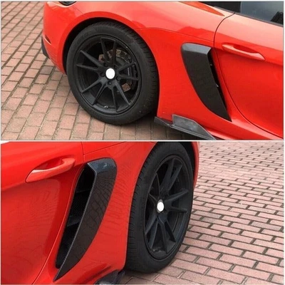 Cubierta de aire de ventilación lateral de guardabarros de fibra de carbono para Porsche 718 Boxster Cayman 16-18 Foto 1 de 4