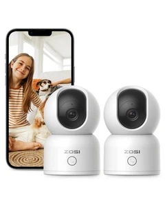 2K Indoor Pan/Tilt Security Camera, 2 Pack C518 2.4G/5G Dual-Band WiFi Smart ... - Picture 1 of 9