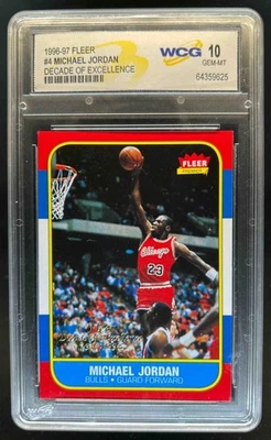 1996-97 Fleer Michael Jordan Decade of Excellence #4 Bulls WCG 10 - Image 1 of 2
